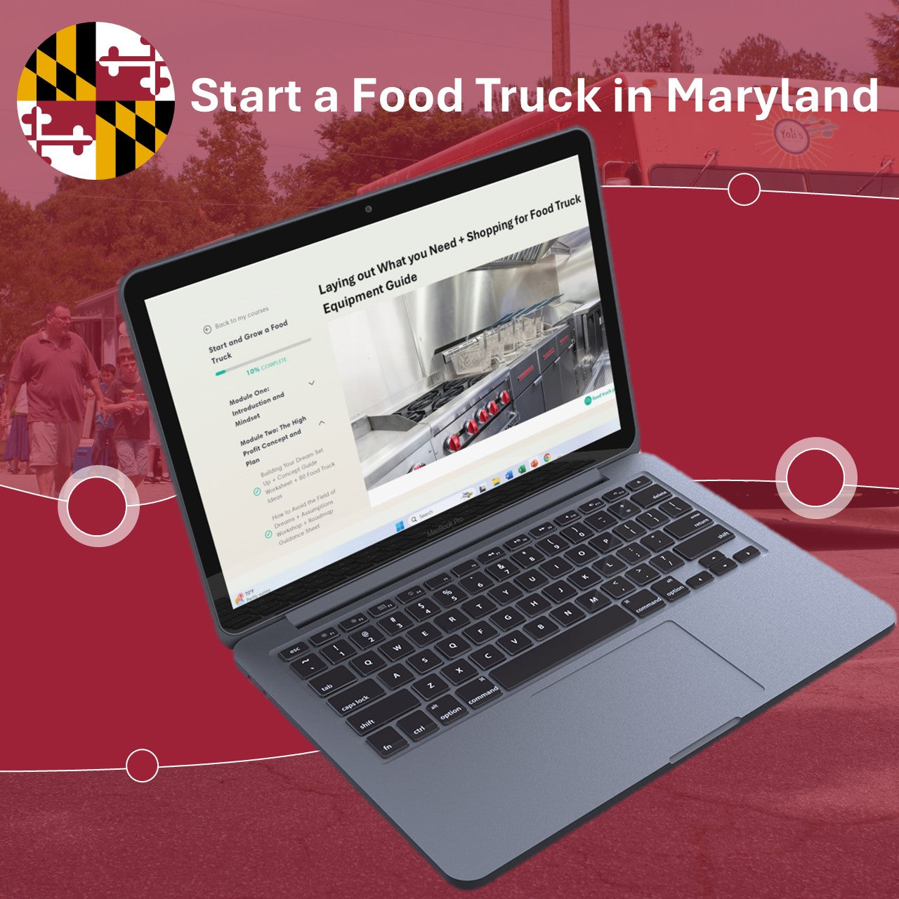 Fast Track to Start a Food Truck Business in Maryland [2024 Bundle with Guides, Calculators and Full Business Plan]